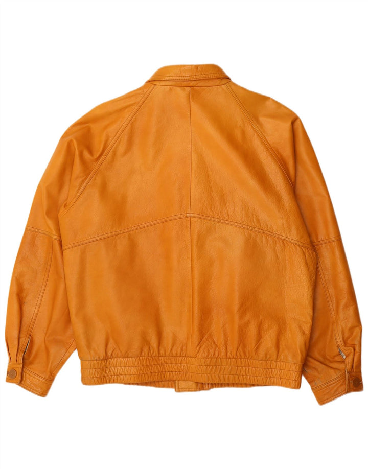 Винтажная мужская кожаная куртка IT 54 2XL Коричневая кожаная