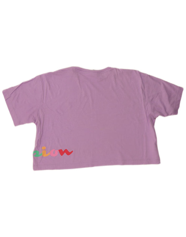 Женская укороченная футболка оверсайз с рисунком Champion UK 10, маленькая фиолетовая