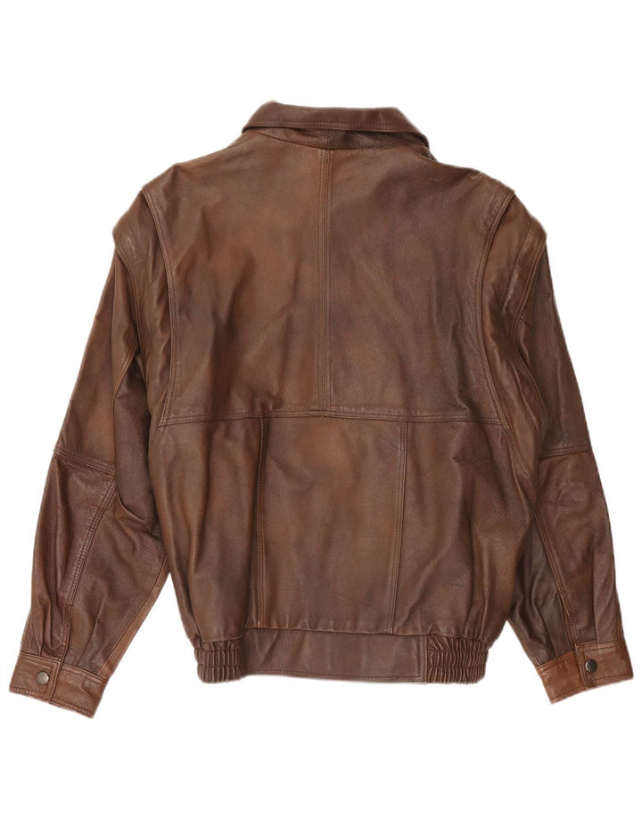 Винтажная мужская кожаная куртка UK 38 Средне-коричневая кожаная ретро
