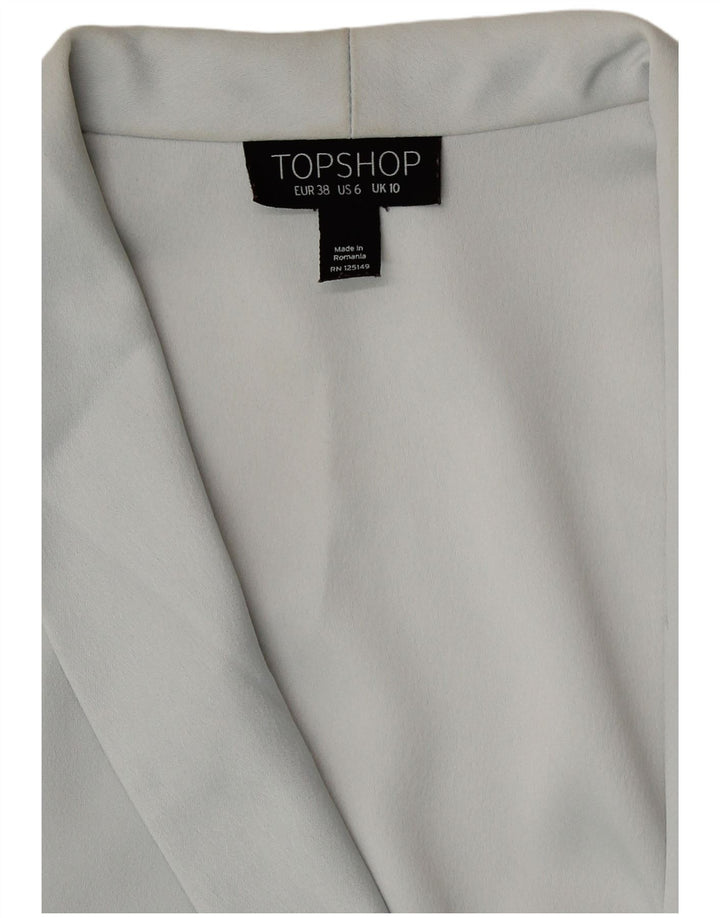 Женский двубортный пиджак Topshop UK 10, маленький серый полиэстер