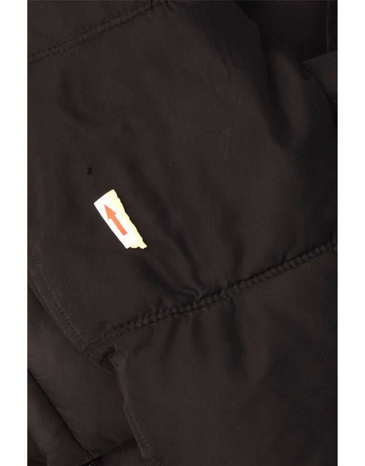 Мужское стеганое пальто с капюшоном Zara UK 36, маленький черный полиэстер