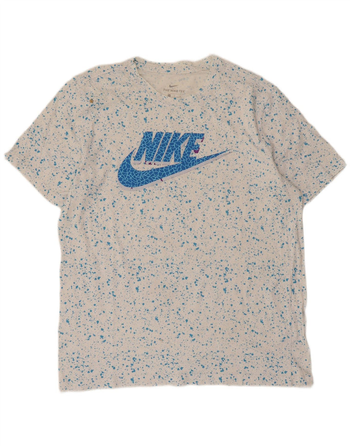 Мужская футболка с рисунком Nike, большой белый хлопок с крапинками