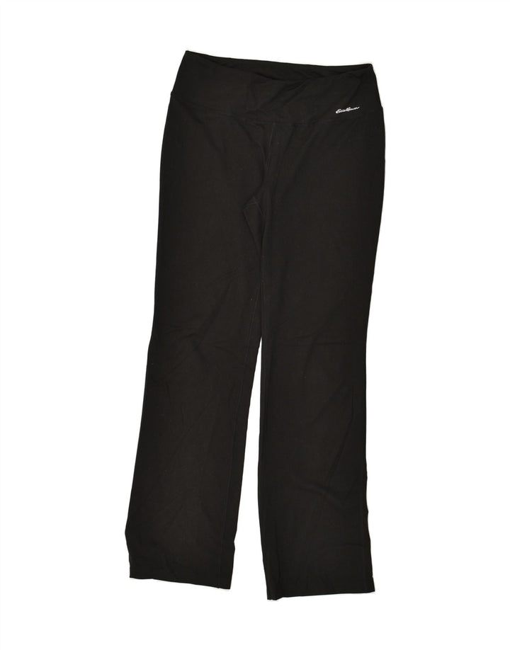 EDDIE BAUER Womens Tracksuit Trousers UK 14 Large Black Polyester | Vintage Eddie Bauer | Thrift | Second-Hand Eddie Bauer | Used Clothing | Messina Hembry 