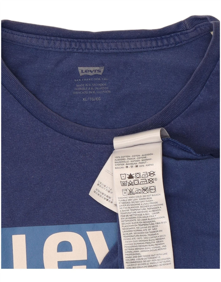 Мужская футболка с рисунком Levi's Top XL, синяя, хлопок