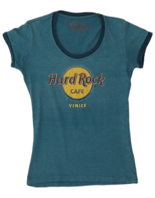Женская футболка с рисунком «Венеция» Hard Rock Cafe Top UK 10, маленький синий хлопок