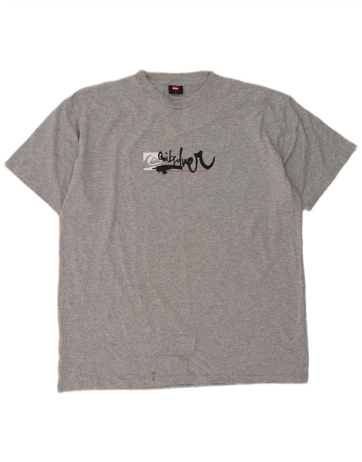Мужская футболка с рисунком Quiksilver, большая серая