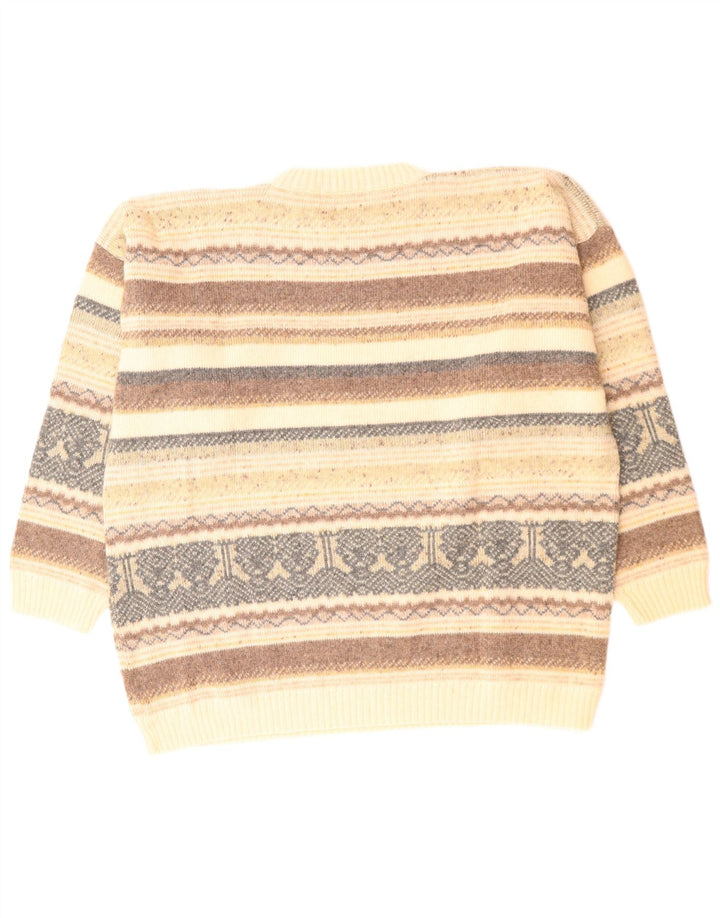 СТ. Мужской джемпер с круглым вырезом BERNARD, размер 44/46 XL, бежевый Fair Isle