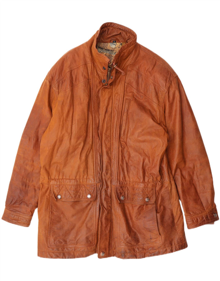 MAGIL Mens Leather Jacket UK 40 Large Brown Leather
