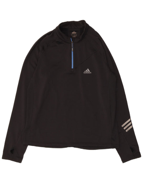 Мужской пуловер Adidas с воротником на молнии, спортивный костюм, большой черный полиэстер