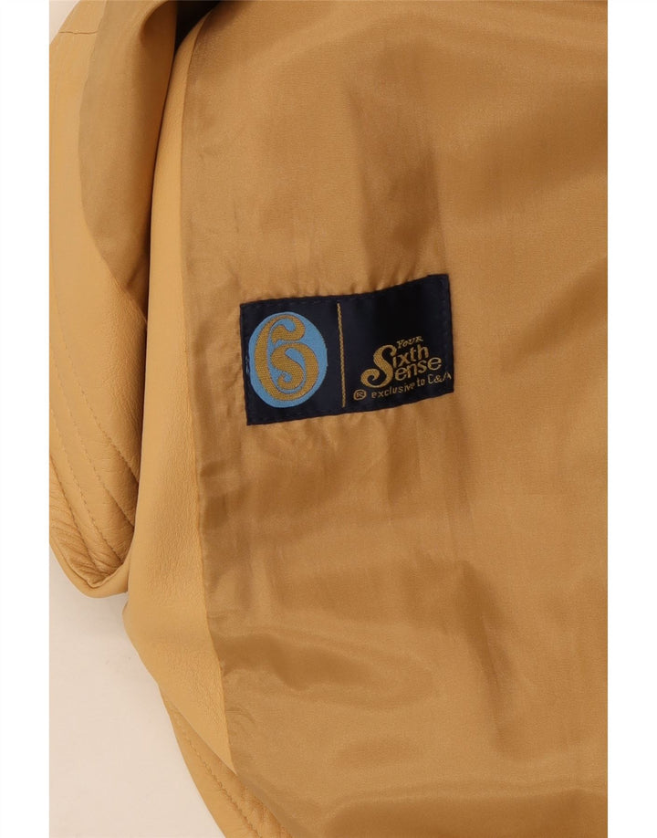 Женское кожаное пальто Your Sixth Sense UK 12 Средний Бежевый