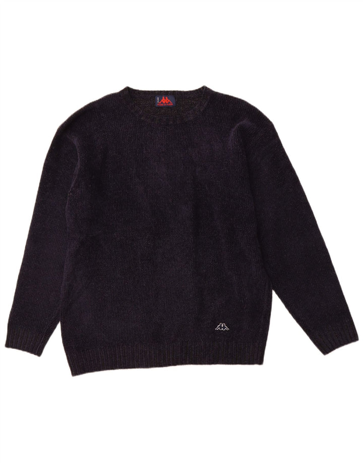 Мужской свитер KAPPA с круглым вырезом, большой, темно-синий, акрил