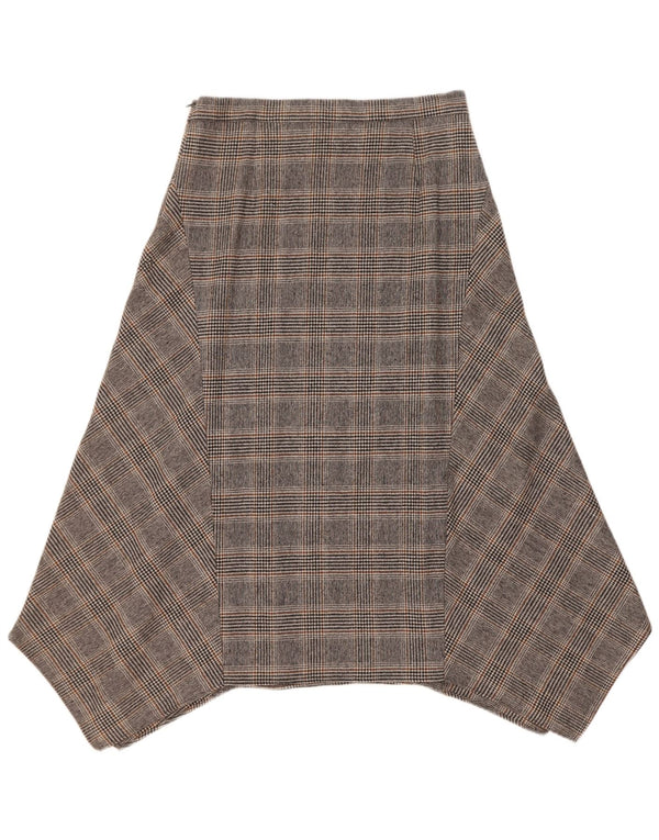 Massimo Dutti Женская асимметричная юбка EU 40 Medium W30 Серая клетка в клетку