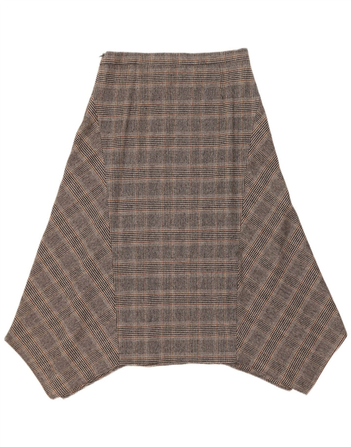 Massimo Dutti Женская асимметричная юбка EU 40 Medium W30 Серая клетка в клетку