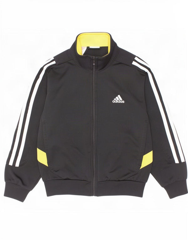 Спортивный костюм Adidas для мальчиков, верхняя куртка 5-6 лет, черный полиэстер с цветными блоками