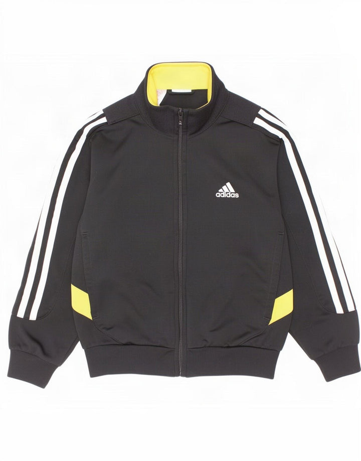 Спортивный костюм Adidas для мальчиков, верхняя куртка 5-6 лет, черный полиэстер с цветными блоками