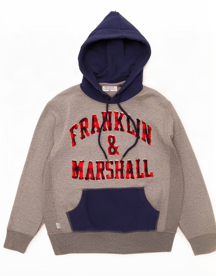 Мужской джемпер с капюшоном Franklin & Marshall, большой серый с цветными блоками