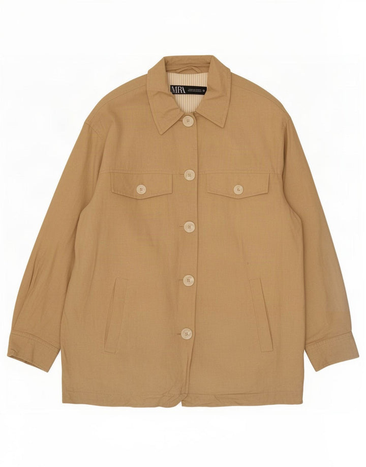 Женский бомбер оверсайз Zara UK 6 XS, бежевый из вискозы