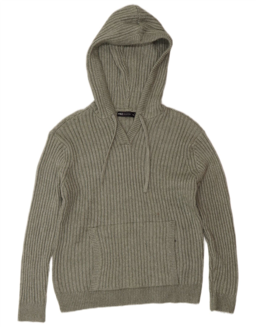Женский джемпер с капюшоном Marks & Spencer UK 14, средний зеленый полиэстер
