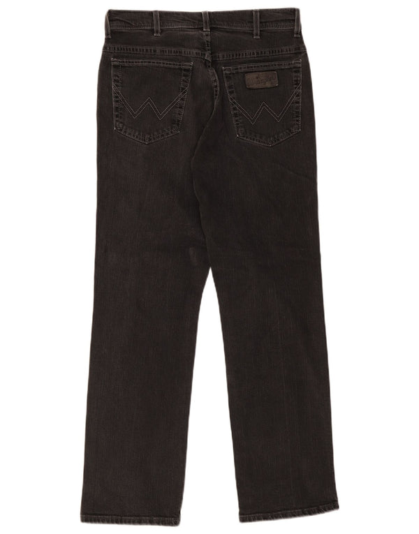 Wrangler Mens Texas Stretch Straight Jeans W32 L30 Black Cotton