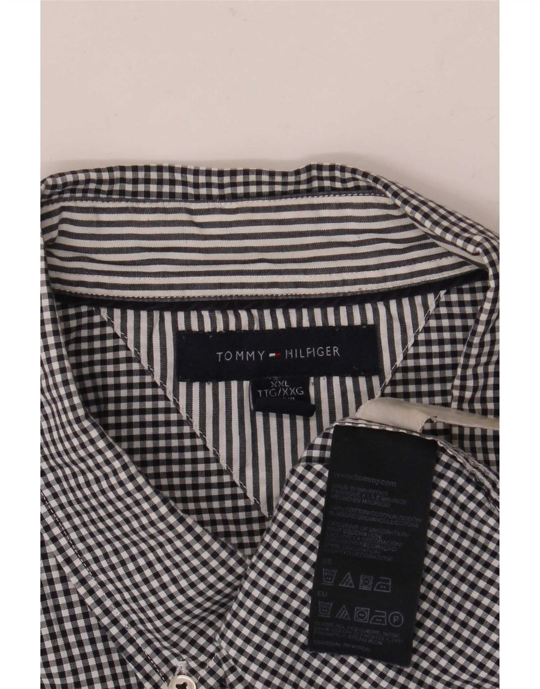 Мужская рубашка Tommy Hilfiger 2XL из хлопка в черную клетку