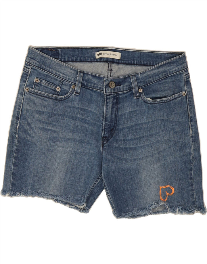 LEVI'S Womens 524 Super Low Denim Shorts W32 Large  Blue Vintage Levi's and Second-Hand Levi's from Messina Hembry 