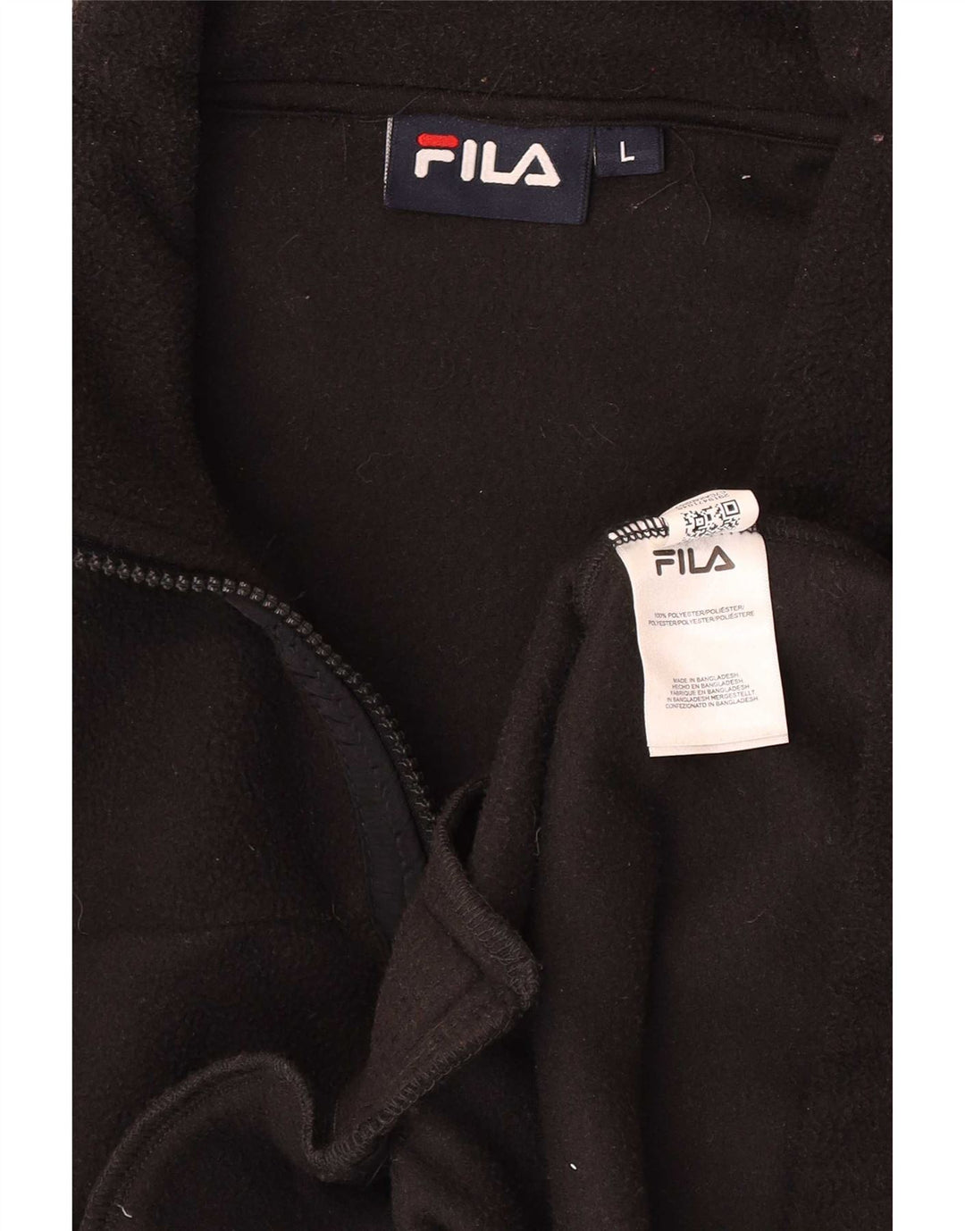 Мужская флисовая куртка Fila UK 40, большая черная, полиэстер