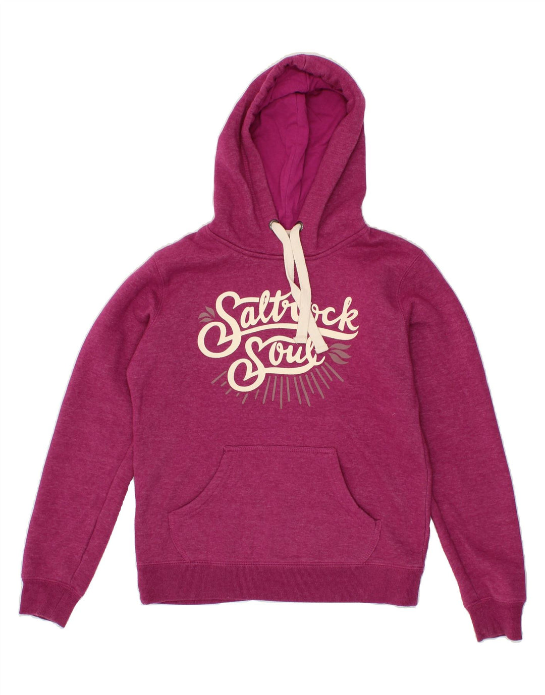 SALTROCK Womens Oversized Graphic Hoodie Jumper UK 8 Small Pink Polyester Vintage Saltrock and Second-Hand Saltrock from Messina Hembry 