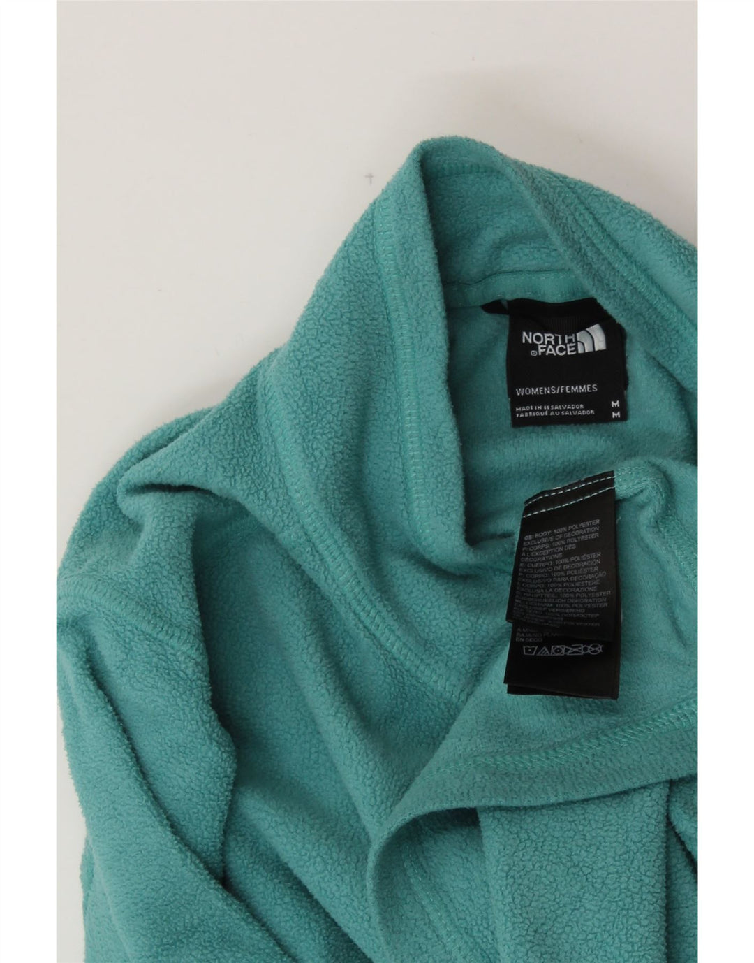 Женский флисовый джемпер с воротником на молнии THE NORTH FACE UK 12, средний бирюзовый цвет