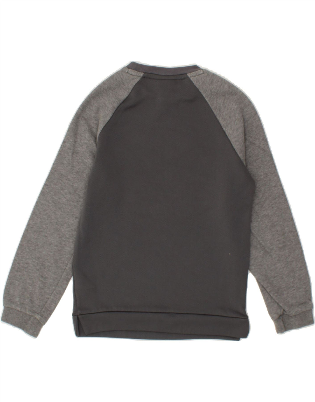 NIKE Girls Graphic Sweatshirt Jumper 10-11 Years Medium  Grey Colourblock Vintage Nike and Second-Hand Nike from Messina Hembry 