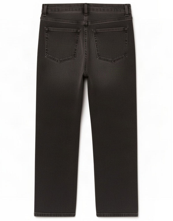 Marks & Spencer Womens Crop Straight Jeans UK 12 Medium W30 L26 Black