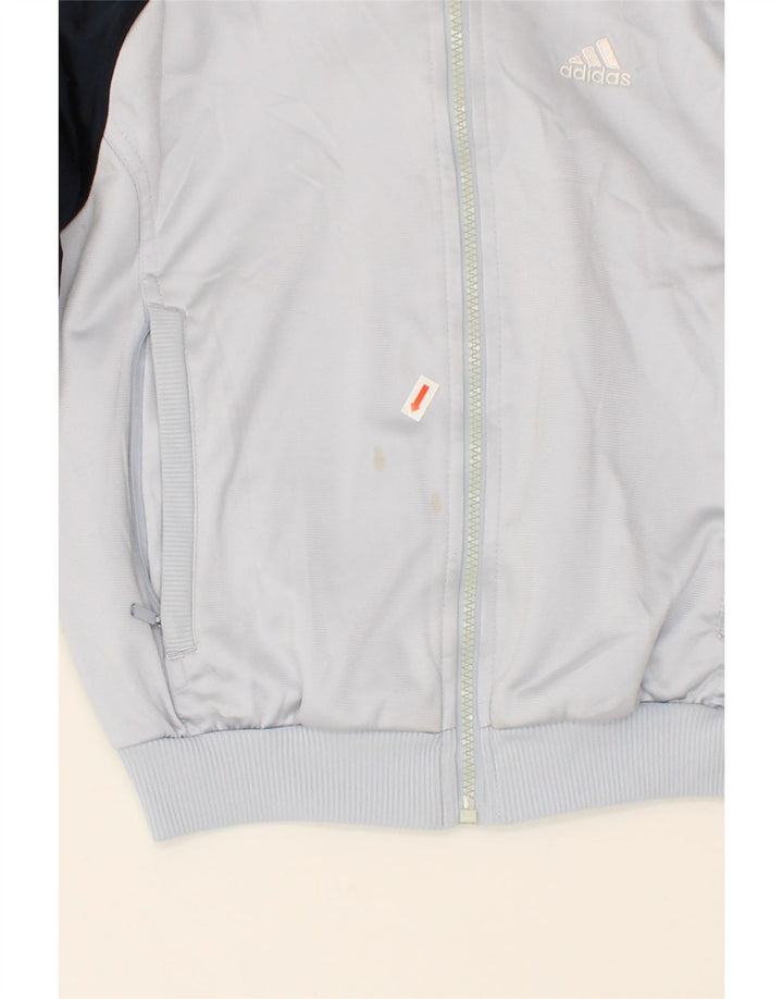 ADIDAS Boys Tracksuit Top Jacket 9-10 Years Blue Colourblock Polyester Vintage Adidas and Second-Hand Adidas from Messina Hembry 