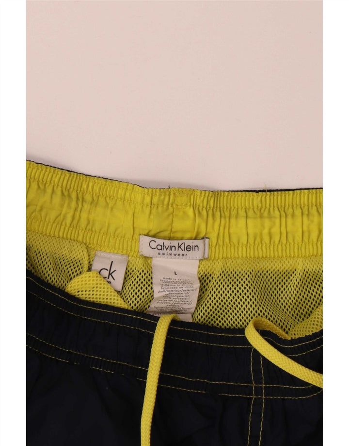 Мужские шорты для плавания с рисунком Calvin Klein, большие темно-синие, полиэстер
