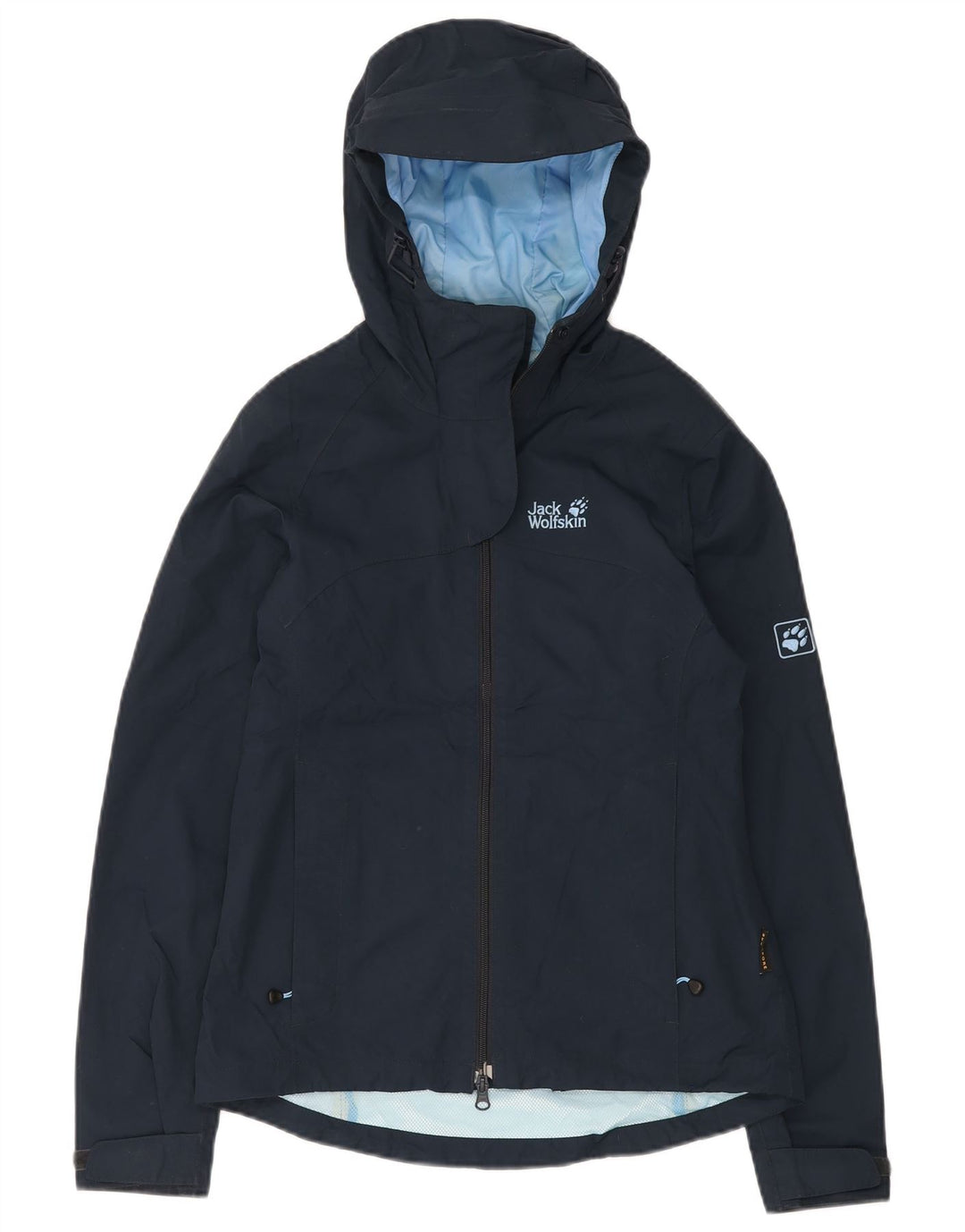 JACK WOLFSKIN Женская дождевик свободного кроя с капюшоном UK 8 XS Темно-синий