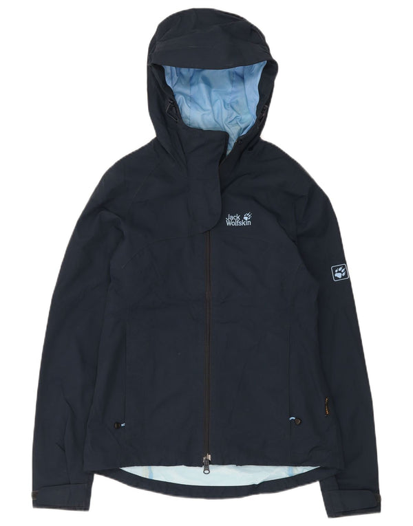 JACK WOLFSKIN Женская дождевик свободного кроя с капюшоном UK 8 XS Темно-синий
