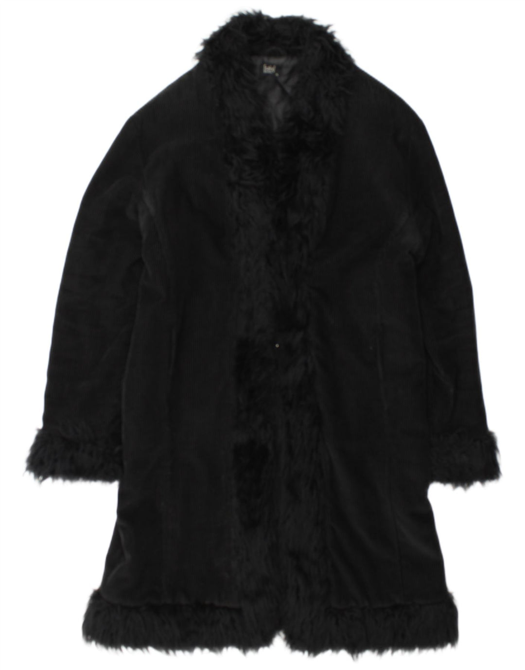 Винтажное женское пальто UK 18 XL, черный хлопок