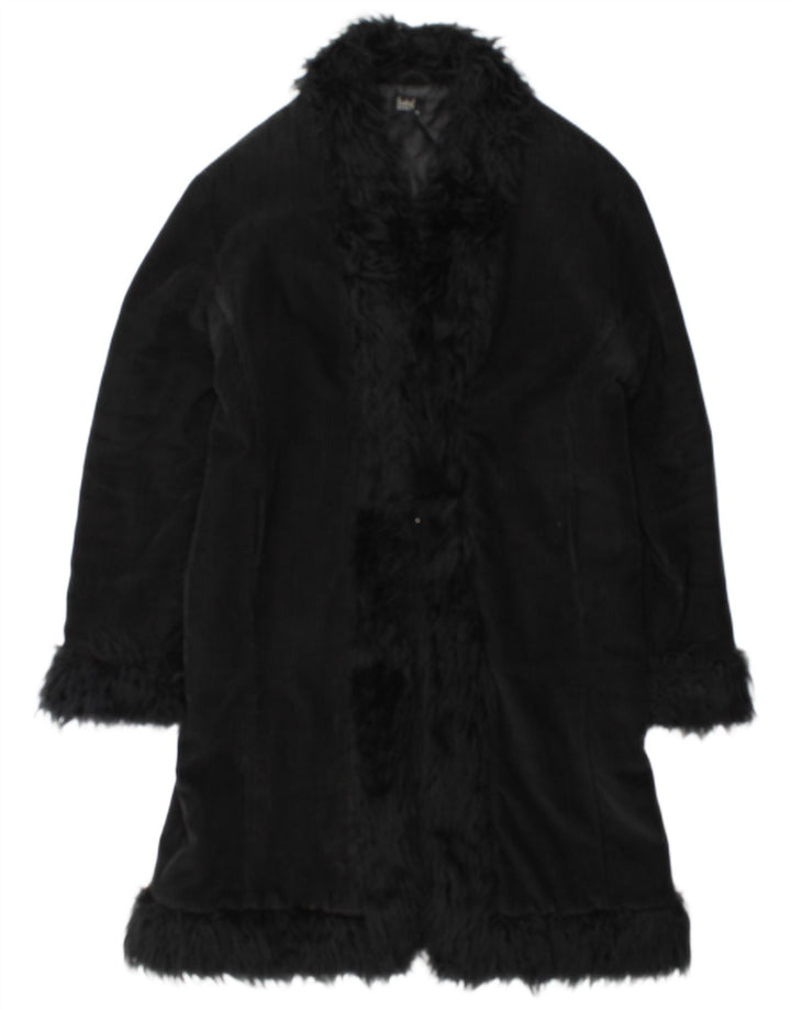 Винтажное женское пальто UK 18 XL, черный хлопок