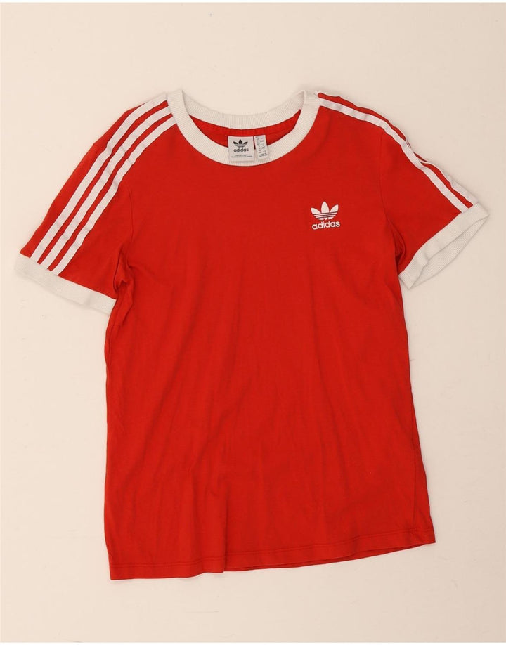 Женская футболка Adidas Top UK 12, средний красный хлопок, красный