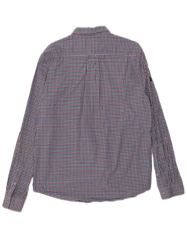 Мужская рубашка обычного кроя Superdry XL, синяя, хлопок в мелкую клетку