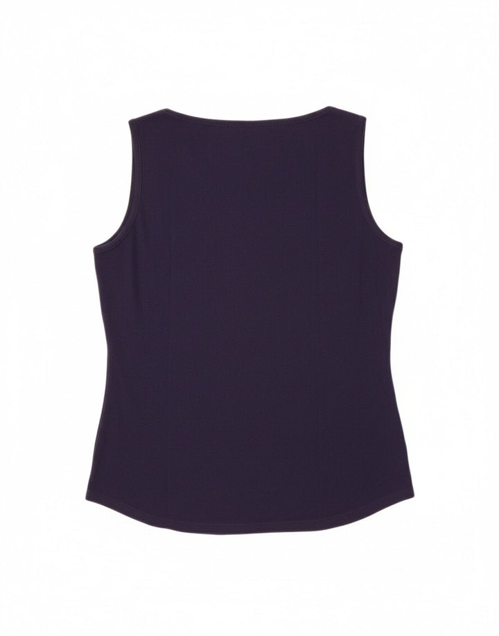 LACOSTE Womens Vest Top Size 42 Large Navy Blue Cotton Vintage Lacoste and Second-Hand Lacoste from Messina Hembry 