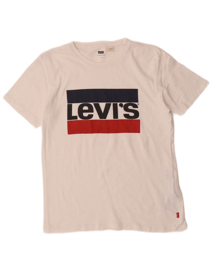 Мужская футболка с рисунком LEVI'S, маленький белый хлопок