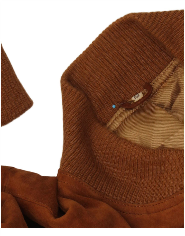 Мужской замшевый бомбер VINTAGE UK 38 средний коричневый