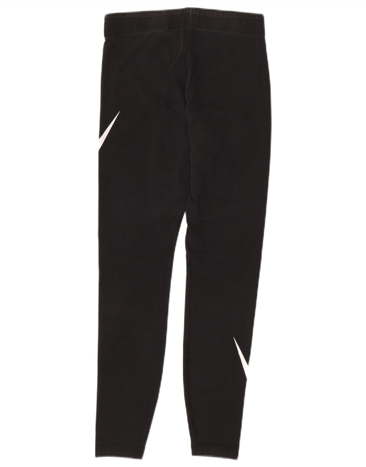 Женские леггинсы с рисунком NIKE UK 8, маленькие черные хлопковые