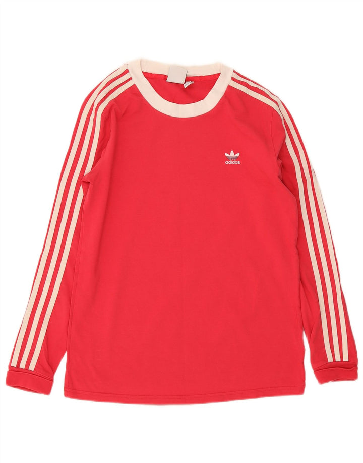 Женский топ Adidas с длинным рукавом UK 10, маленький красный цветной блок
