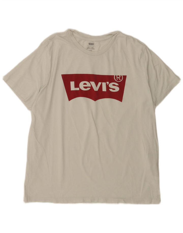 Мужская футболка с рисунком Levi's, большой белый хлопок