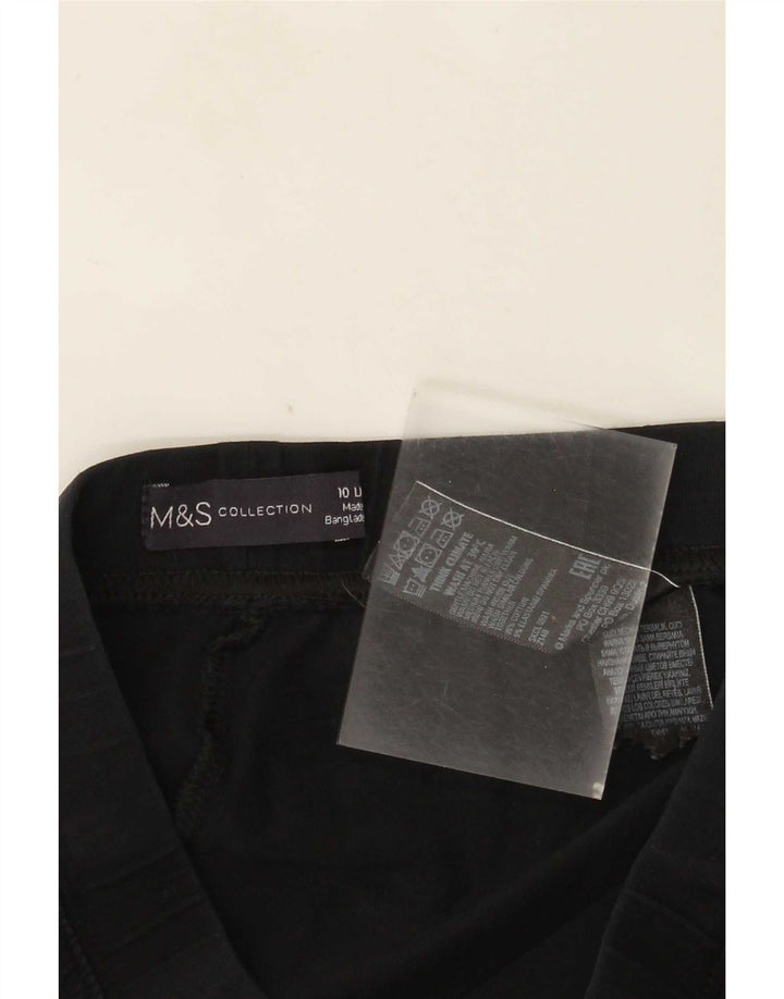 Женские леггинсы Marks & Spencer UK 10, маленькие, черные, хлопковые