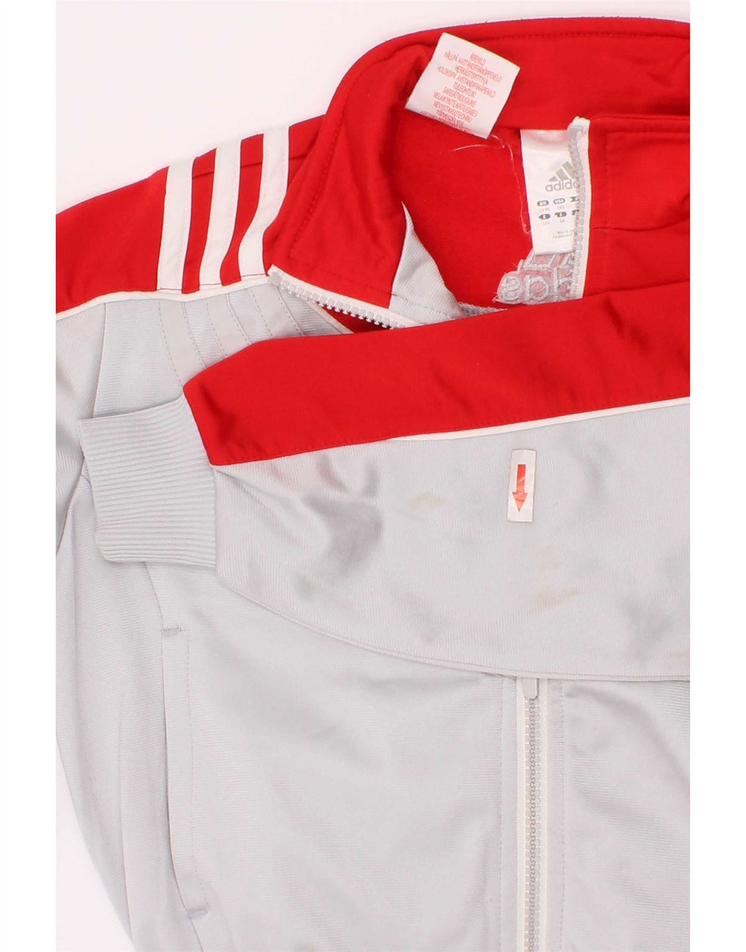 Adidas Спортивный костюм с графическим рисунком для мальчиков 5-6 лет Серый с цветными блоками