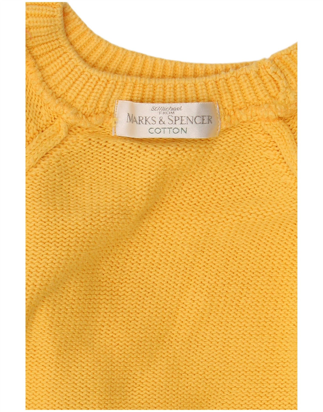 Женский джемпер с круглым вырезом Marks & Spencer UK 14, средний желтый