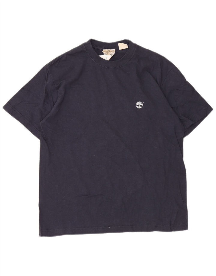 TIMBERLAND Mens Graphic T-Shirt Top Medium Navy Blue Cotton