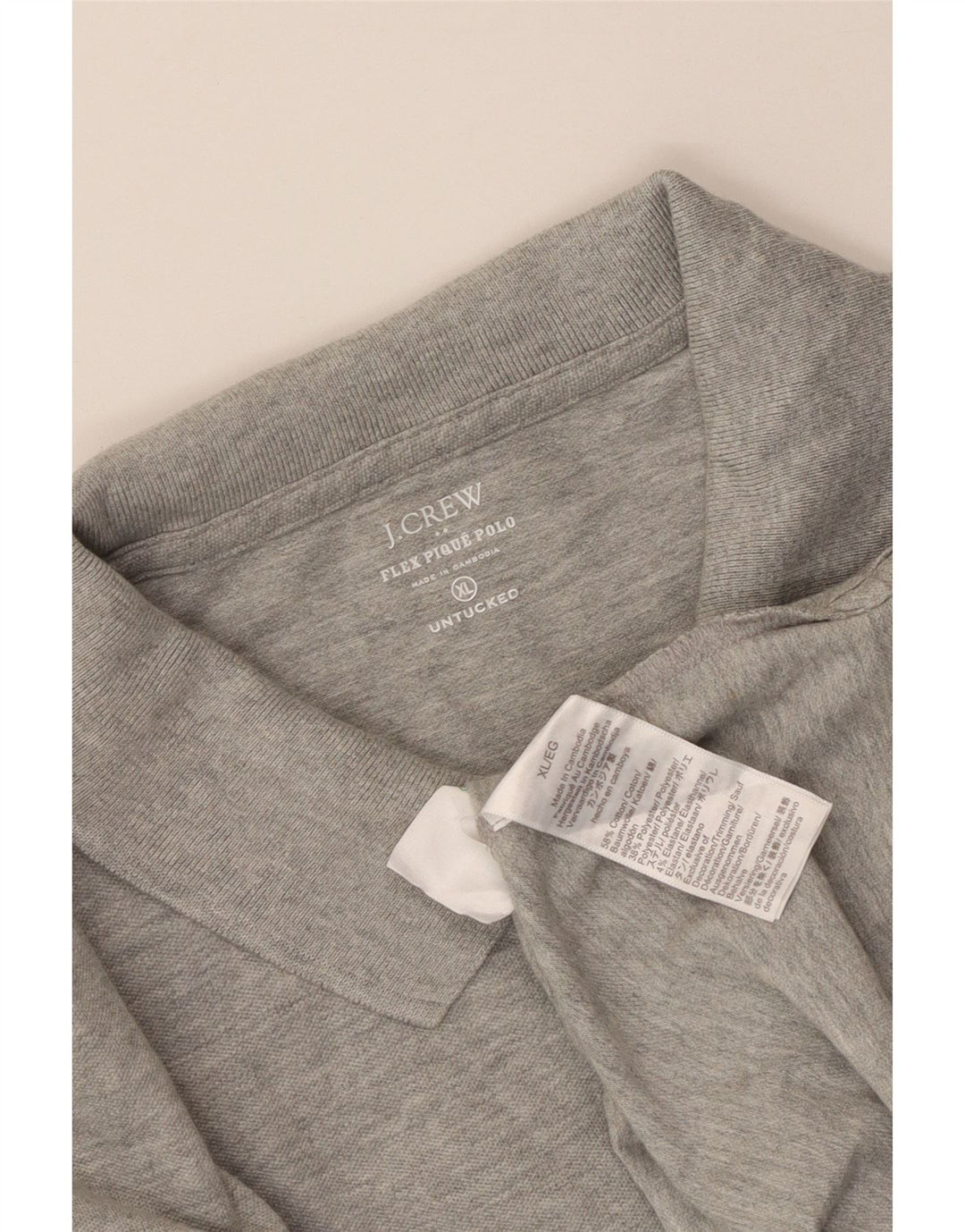 Мужская рубашка-поло J. Crew XL, серая, хлопковая в крапинку