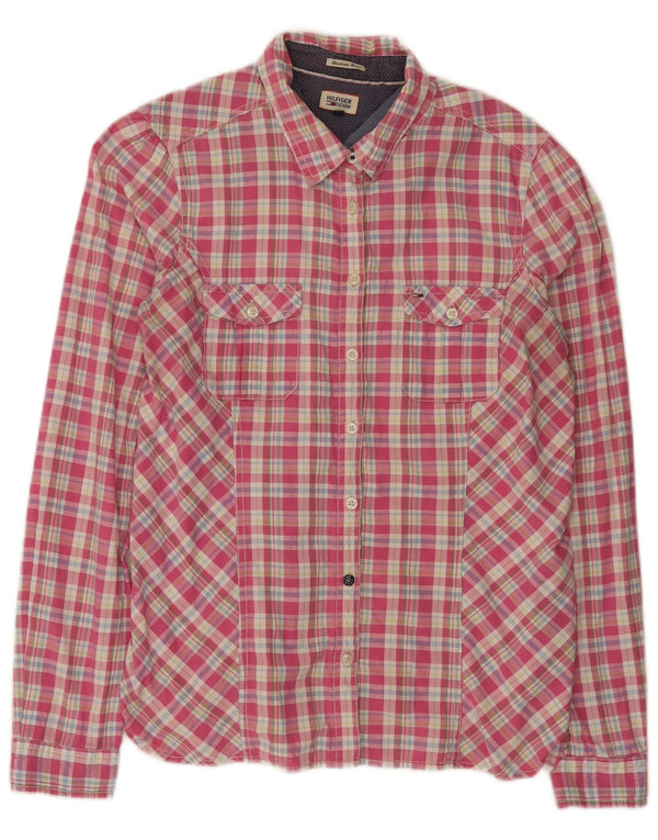 Женская рубашка Tommy Hilfiger UK 18 XL из хлопка в розовую клетку